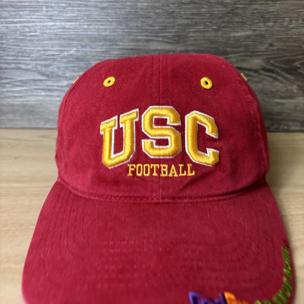 USC Trojans Hat Cap Strap Back Red Yellow NCAA Football FedEx Orange Bowl Mens